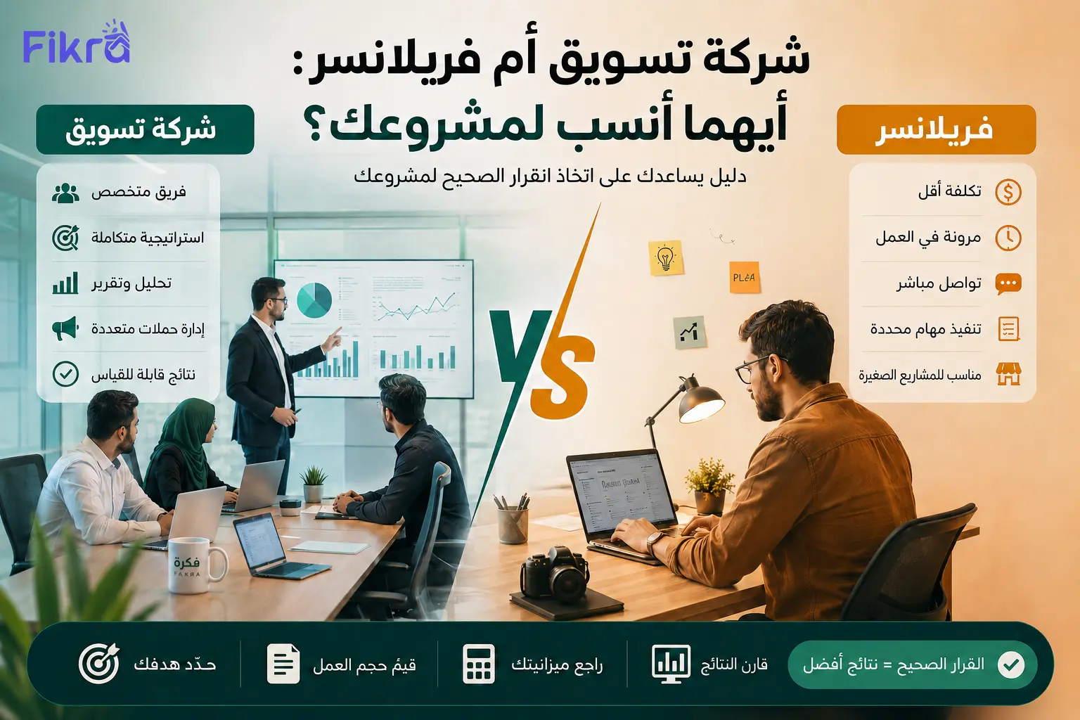 شركة تسويق أم فريلانسر: أيهما أنسب لمشروعك؟ 1 شركة تسويق أم فريلانسر